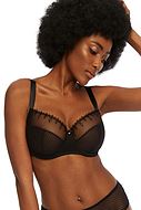 Big cup bra, embroidery, partially sheer cups, B to I-cup